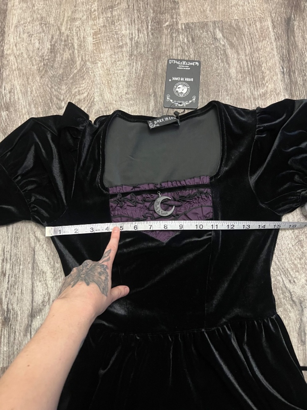 Dark in Love Velvet Purple Detail Mini Dress - Picture 6 of 10